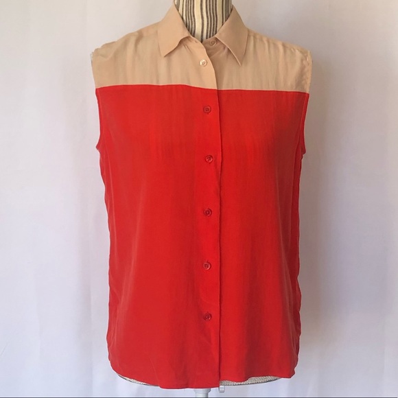 Equipment sleeveless button up silk blouse size xs - Picture 2 of 5